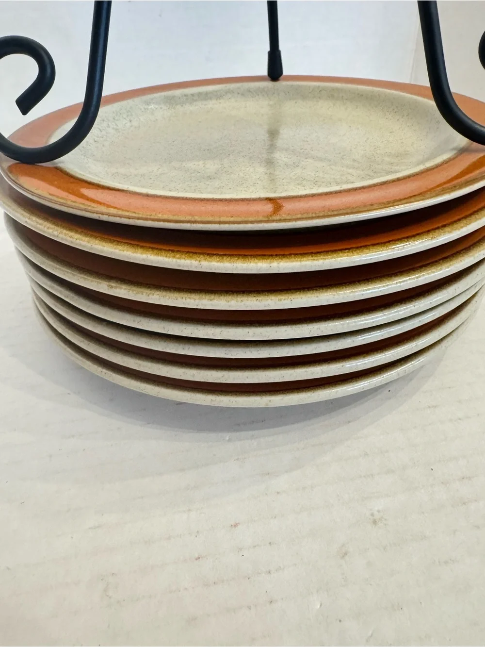 Lot of 4 Sears Sahara Orange Rim Salad Plate 7 1/8